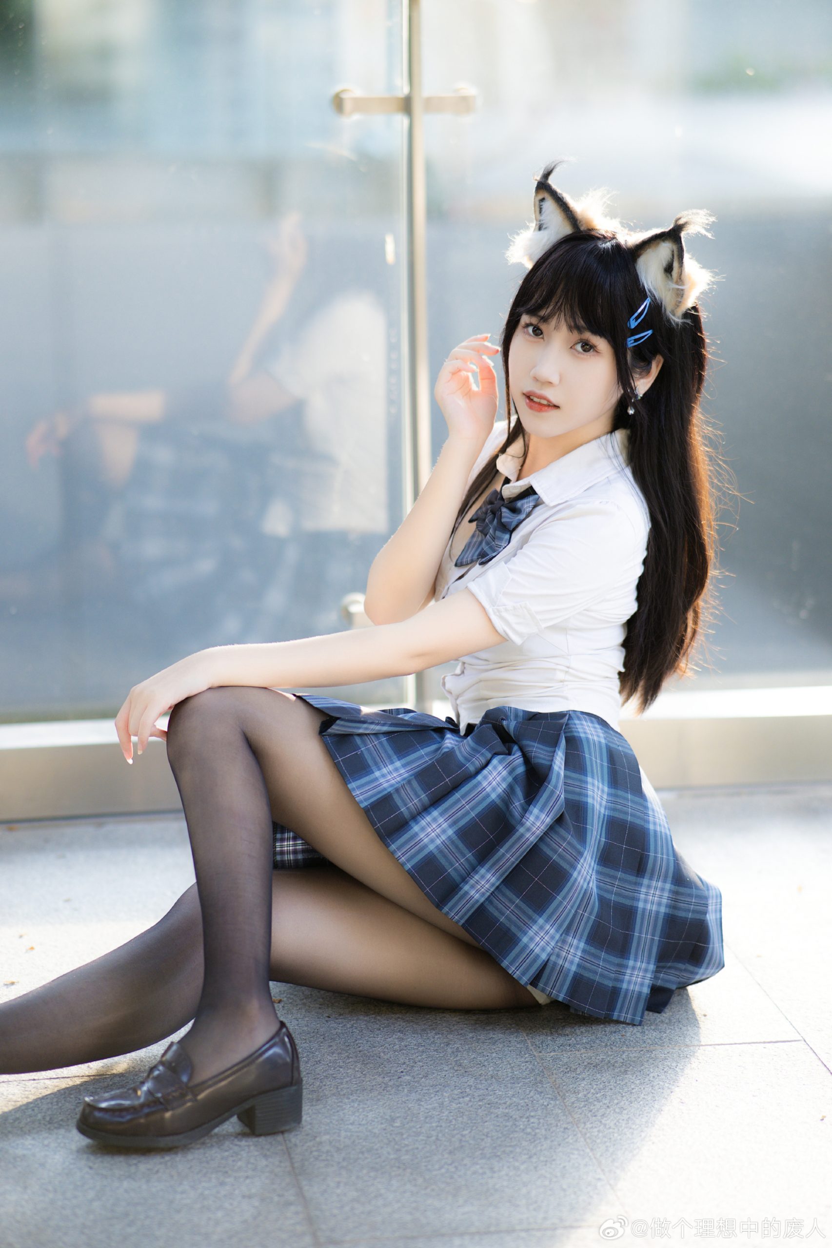 逆光JK 真的太美好了 @呆猫猫m__-米哈社