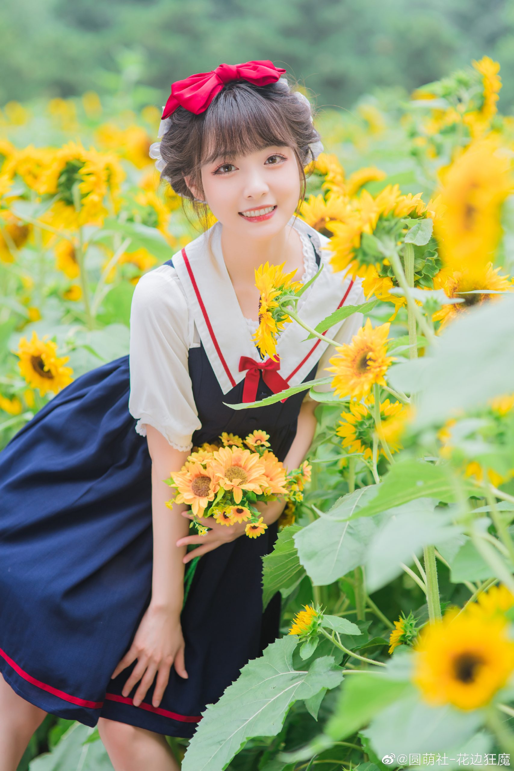 lolita 花海里与你擦肩，你的笑和盛夏的花，我竟无法分辨。@圆萌社-花边狂魔-米哈社