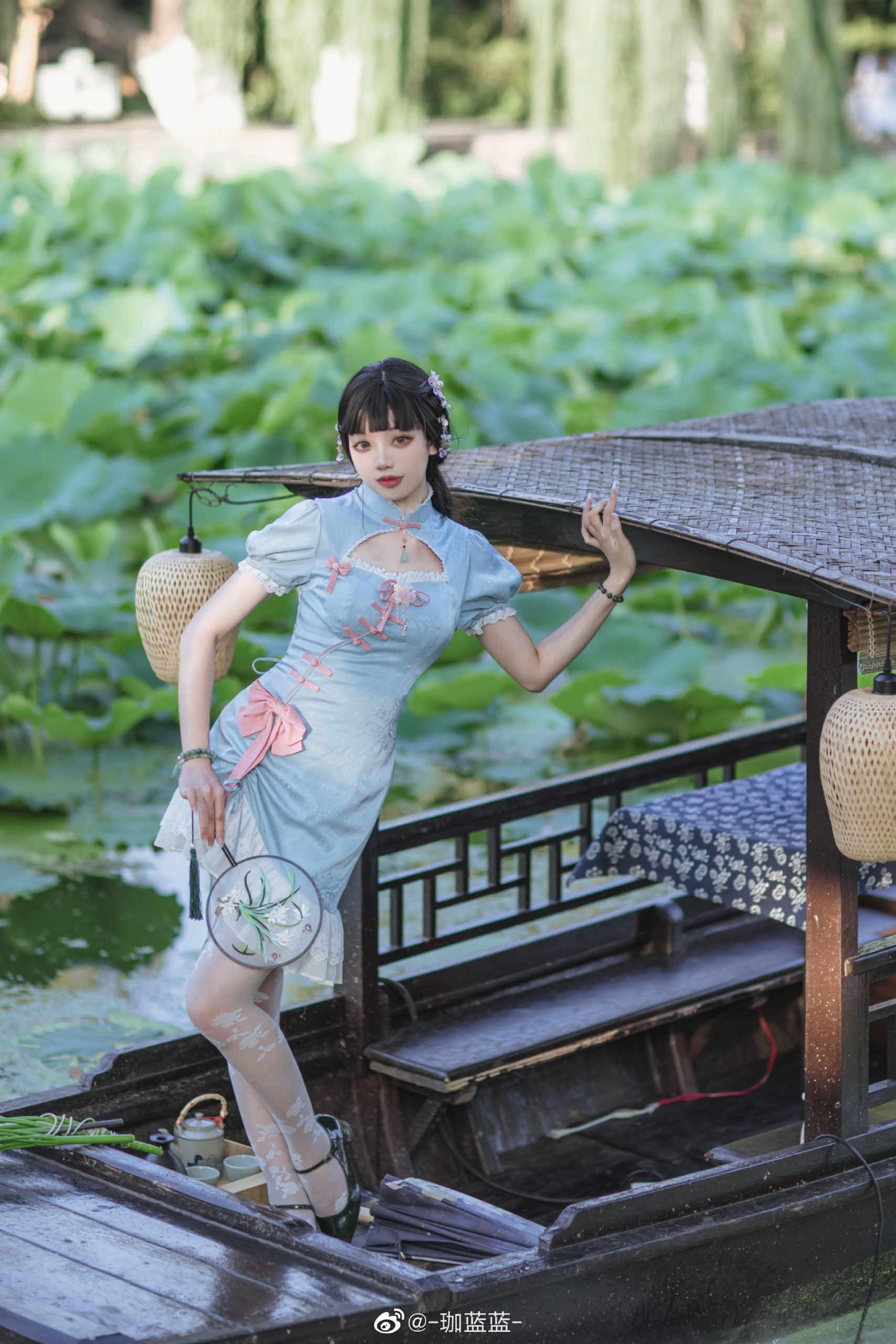 lolita装扮 荷叶五寸荷花娇，贴波不碍画船摇@-珈蓝蓝--米哈社