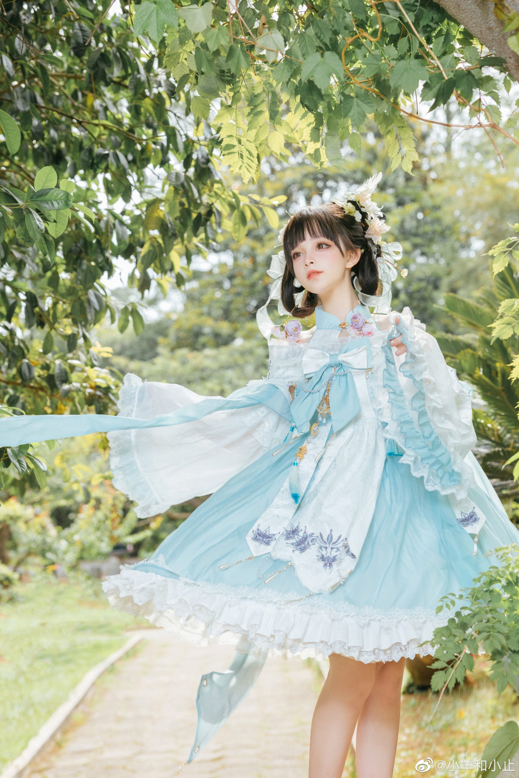 【LOLITA】中华风 昙花 月下美人现 隽隽倩影寒@小羊和小止-米哈社